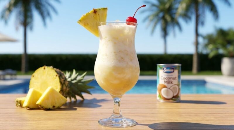 Virgin Piña Colada Recipe with Coconut Milk wasabi Mixer