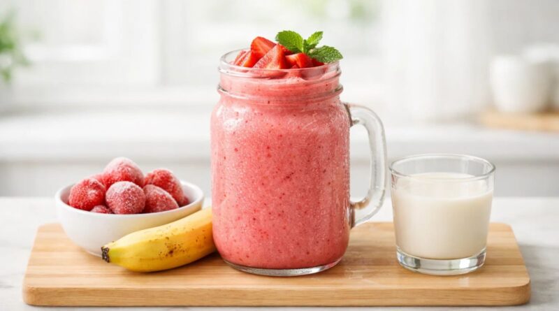 easy strawberry smoothie recipes 3 ingredients Wasabi-mixer