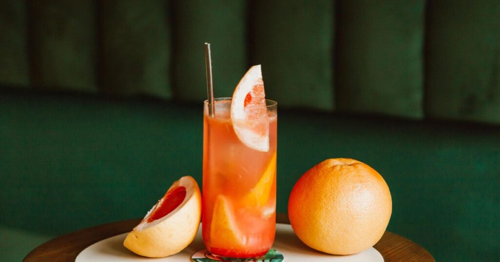A homemade peach margarita